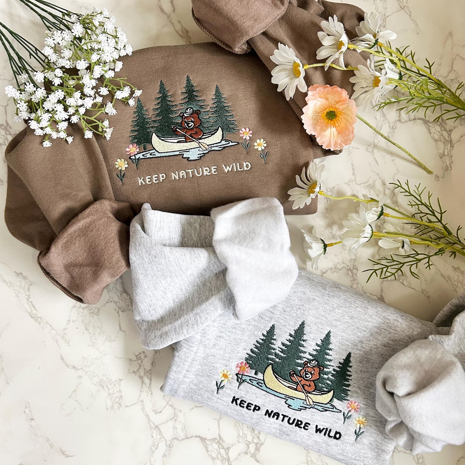 Respect Local Wildlife Keep Nature Wild Embroidered Sweatshirt, Protect National Parks, Camping Outdoor Granola Girl Sweatshirt, Environment Respect Local Wildlife Keep Nature Wild Embroidered Sweatshirt, Protect National Parks, Camping Outdoor Granola Girl Sweatshirt, Environment